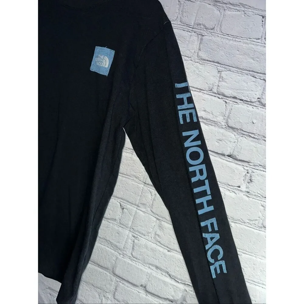 The North Face Box NSE Long Sleeve Graphic Tee Men’s Medium Blue/White Mountain